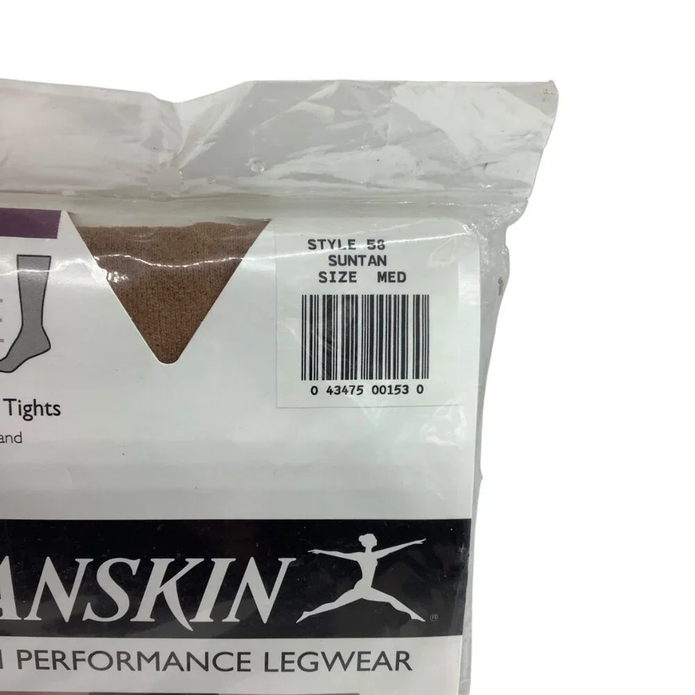 Vtg NEW Danskin Kids Dance Style 58‎ Nylon Footed Tights Suntan Medium Resistant